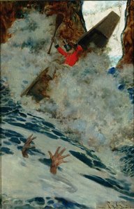 The Boat and I Got by him with a Rush, från "Sinbad on Burrator", av Arthur Quiller-Couch (1863-1944), publicerad i Scribner