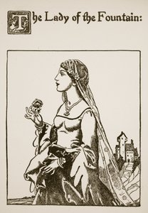 The Lady of the Fountain, illustration från The Story of Sir Launcelot and his Companions, 1907 av Howard Pyle