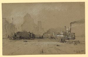 Teckning, Vid Mississippi i St Louis, 1887 av Howard Russell Butler