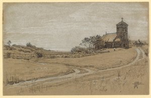 Teckning, Landskap, 1880-90 av Howard Russell Butler