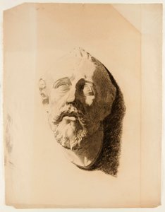 Ritning av avgjutning av manshuvud av Howard Russell Butler