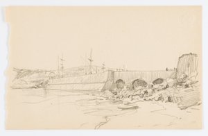 Utan titel (pir och strand) av Howard Russell Butler