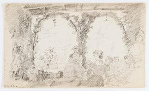 Utan titel (Sittande figurer och musiker) av Howard Russell Butler