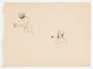 Utan titel (två teckningar av män) av Howard Russell Butler