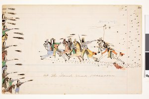 Vid Sand Creek-massakern, 1874-75 (penna, bläck och bläck på huvudbokspapper)