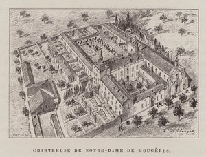 Chartreuse De Notre-Dame De Mougeres (gravyr) av Hubert Clerget