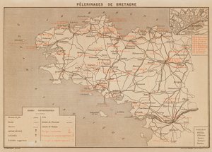Pelerinages De Bretagne (färglitografi) av Hubert Clerget