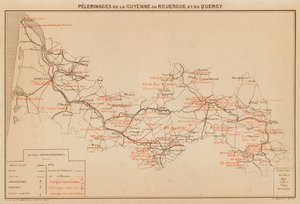 Pelerinages De La Guyenne Du Rouergue Et Du Quercy (färglitografi) av Hubert Clerget