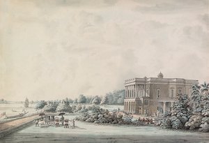 Lady Teignmouths trädgårdshus på stranden av Hooghly, Calcutta, efter 1797 av Hubert Cornish