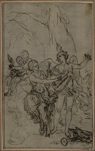 Studie: Vinjett-Frontstycke till Lucains "La Pharsale" av Hubert Francois Gravelot