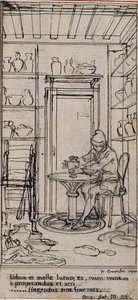 Studie till vinjett-frontbild i Poncelots "Principes Generaux pour Servir à l