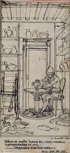 Studie till vinjett-frontbild i Poncelots "Principes Generaux pour Servir à l
