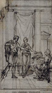 Studie till vinjett i Jean François Marmontels "Contes Moraux" av Hubert Francois Gravelot