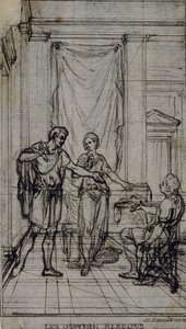 Studie till vinjett i Jean François Marmontels "Contes Moraux" av Hubert Francois Gravelot