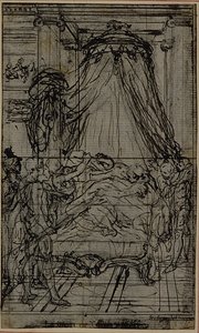 Studie för en illustration i Tacitus "Tiberius, eller de sex första böckerna i Annalerna", Bok VI, Vol. 3, 2:a studien av Hubert Francois Gravelot