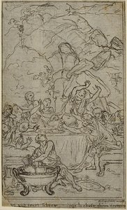 Studie för en illustration i Tacitus "Tiberius, eller de sex första böckerna i Annalerna", bok IV, vol. 2, 2:a studien av Hubert Francois Gravelot