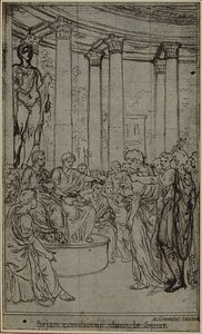 Studie för en illustration i Tacitus "Tiberius, eller de sex första böckerna i Annalerna", Bok V, Vol. 3, 2:a studien av Hubert Francois Gravelot