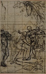 Studie till en illustration i Tacitus "Tibère, ou Les Six Premiers Livres des Annales" Bok I, Vol. 1, 2:a studien av Hubert Francois Gravelot