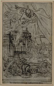 Studie till vinjett-frontispiecen till Lucretius "De la Nature des Choses", bok III av Hubert Francois Gravelot