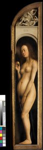 Eve, detalj från den vänstra flygeln på Gents altartavla av Hubert & Jan van (1390 1441) Eyck