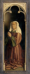 Lysbette Borluut, detalj från Gents altartavla, stängd (olja på panel) av Hubert & Jan van (1390 1441) Eyck
