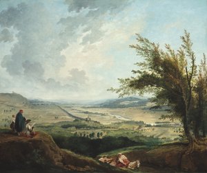 Ett vidsträckt landskap nära Paris av Hubert Robert