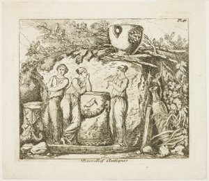 Antik basrelief av Hubert Robert