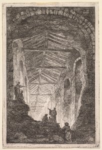 Kvällar i Rom: Antikgalleriet, 1763-1764. av Hubert Robert