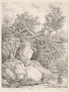 Landskap med ett fallna träd av Hubert Robert