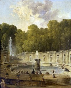 Tvättar i en park - Tvättar i en park - Målning av Hubert Robert (1733-1808) - ca 1775 - Olja på duk - 56x45,5 - Petit Palais, Musee des Beaux-Arts de la Ville de Paris av Hubert Robert