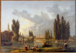 Slottet i Mereville Målning av Hubert Robert (1733-1808) Sceaux från 1700-talet, museum på ön Frankrike av Hubert Robert