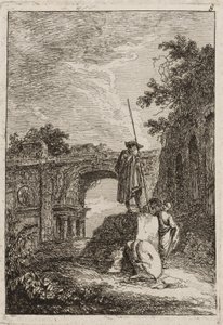 Tavla åtta från kvällar i Rom, 1763-64 av Hubert Robert