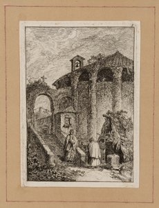 Tallrik fem från Evenings in Rome av Hubert Robert