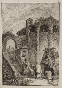 Tallrik fem från Evenings in Rome av Hubert Robert