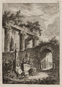 Tavla tre från Evenings in Rome av Hubert Robert