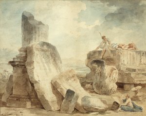 Ruiner med figurer av Hubert Robert