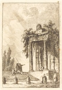 Steg till de fyra landmärkena av Hubert Robert