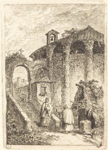 Det antika templet av Hubert Robert