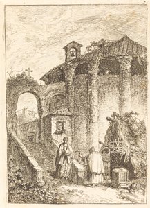 Det antika templet av Hubert Robert