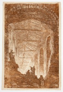 Antikgalleriet, plansch tio från Les Soirées de Rome av Hubert Robert