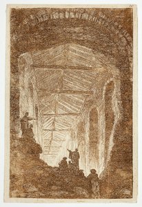 Antikgalleriet, plansch tio från Les Soirées de Rome av Hubert Robert