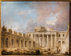 Kirurgiska fakulteten under uppbyggnad av Hubert Robert