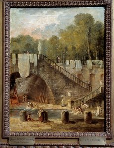 Tvättmålningen av Hubert Robert (1733-1808) Orleans. av Hubert Robert