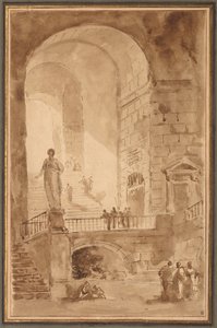 Valvtrappa, ca. 1770-1779. av Hubert Robert