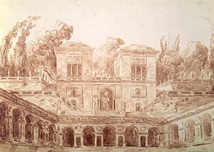 Villa Farnese, Rom (ritning) av Hubert Robert
