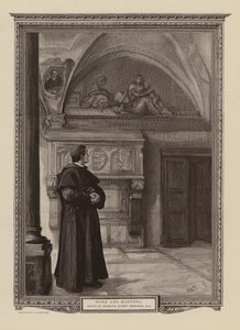 Munken och madonnan (gravyr) av Hubert von (after) Herkomer