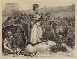 Ett zigenarläger på Putney Common av Hubert von Herkomer