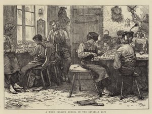 En träsnideriskola i de bayerska alperna av Hubert von Herkomer