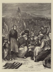 Oroliga tider, en skiss från Treport, Frankrike av Hubert von Herkomer