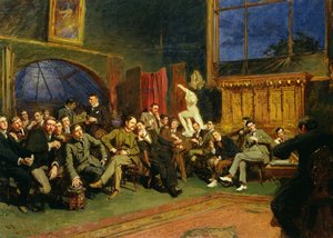 Kväll i studion med mina elever, 1886 av Hubert von Herkomer